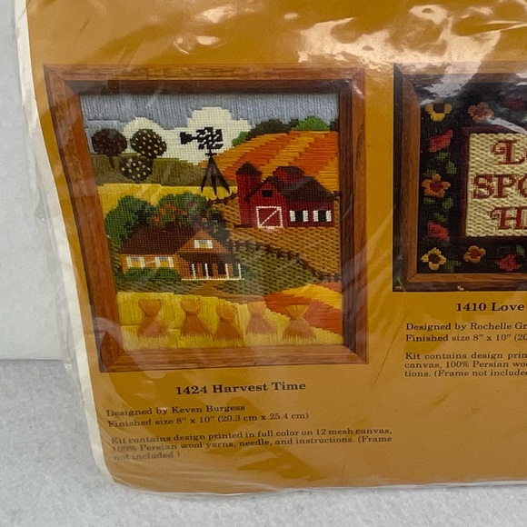 VTG The Creative Circle DIY Needlepoint Kit 1424 Harvest Time 1983 Embroidery - Picture 5 of 12